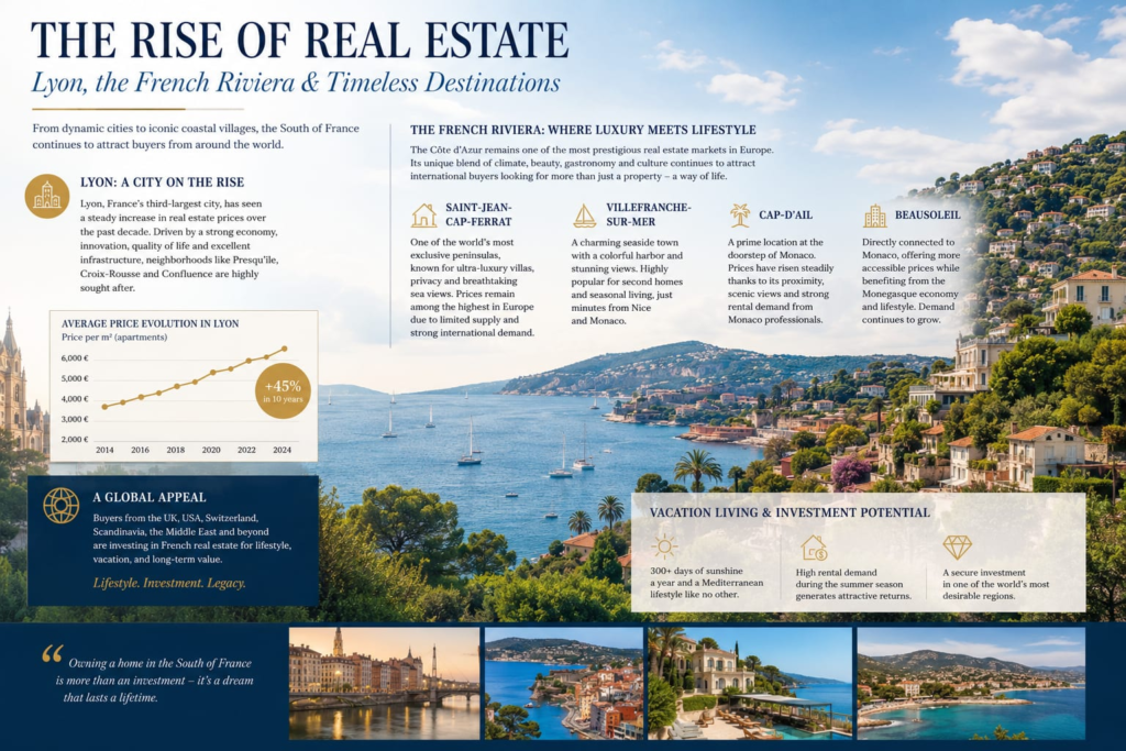 The Rise of Real Estate Prices in Lyon and the French Riviera